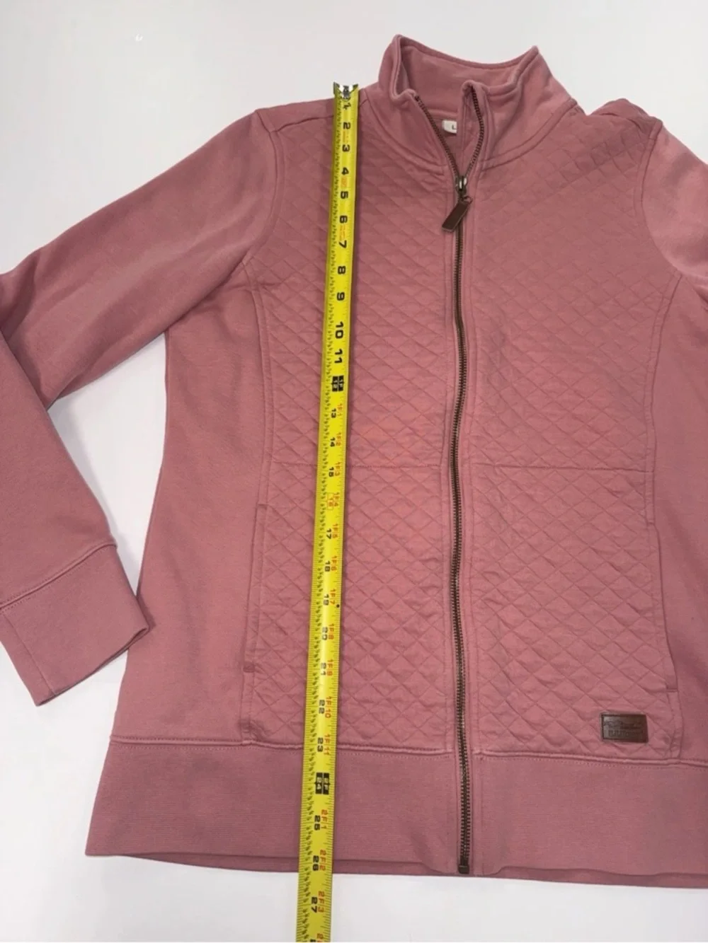 LL Bean Women’s Quilted Full Zip Sweatshirt Shacket Rose Wash Light Pink Small T